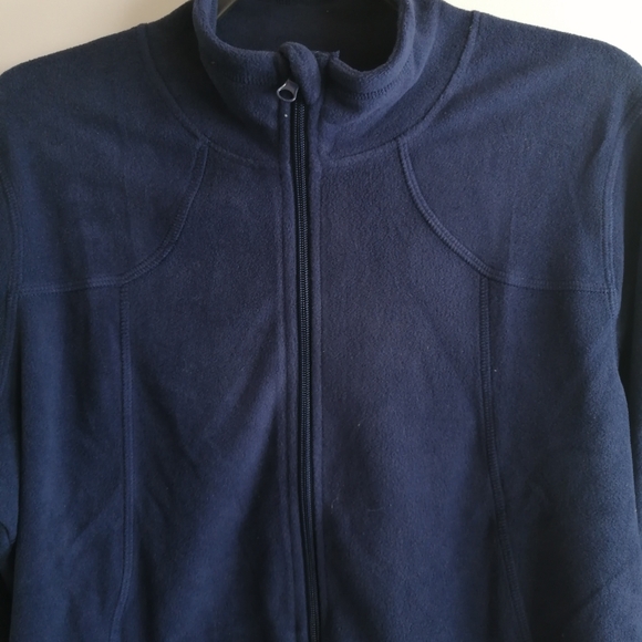 New Women's lightweight soft fleece athletic jacket- Dolcevida XL Navy - Picture 3 of 4